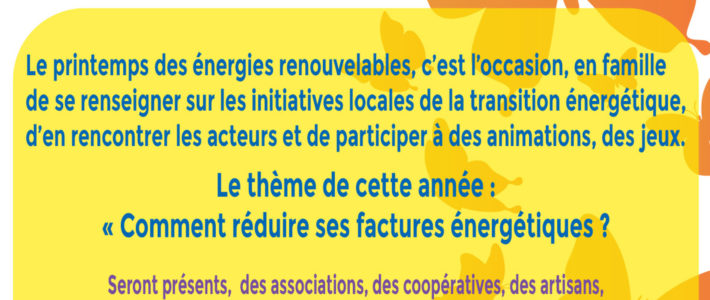 Printemps des Énergies Renouvelables « Comment réduire ses factures énergétiques ? » 21 mai 2022 à Frontignan-la-Peyrade